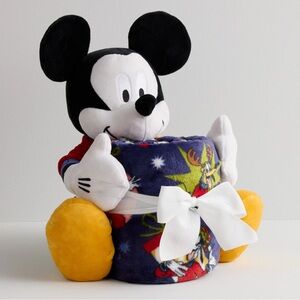 Disney Mickey Mouse Plush with Blanket - Black, White, Yellow
